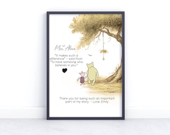 Personalised teacher print, teacher appreciation gift, teacher gift, thank you teacher, class of 2024, End of school year gift, class gift