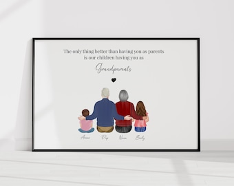 Personalised Grandparent Gift, Family Gift, Custom Mother&#39;s Day Gift, Grandparents Gift, Grandchildren, Gift For Grandad, Gift For Grandma