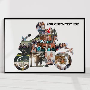 Biker Gifts, Personalized Motorbiker Photo Collage gift for him, Biker Husband, Biker Boyfriend, Biker Son, Biker Dad, Motorbike Poster Gift