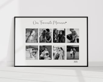 Impresión de collage de fotos familiares personalizada, regalo de recuerdos familiares, regalo de cumpleaños para mamá, arte de pared para el Día de la Madre, recuerdo único