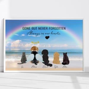 Personalized Rainbow Bridge Pet Memorial Wall Art, Dog Lovers Gift, Remembrance Print, Pet Loss Sympathy Gift, Custom Dog Print,Pet Portrait