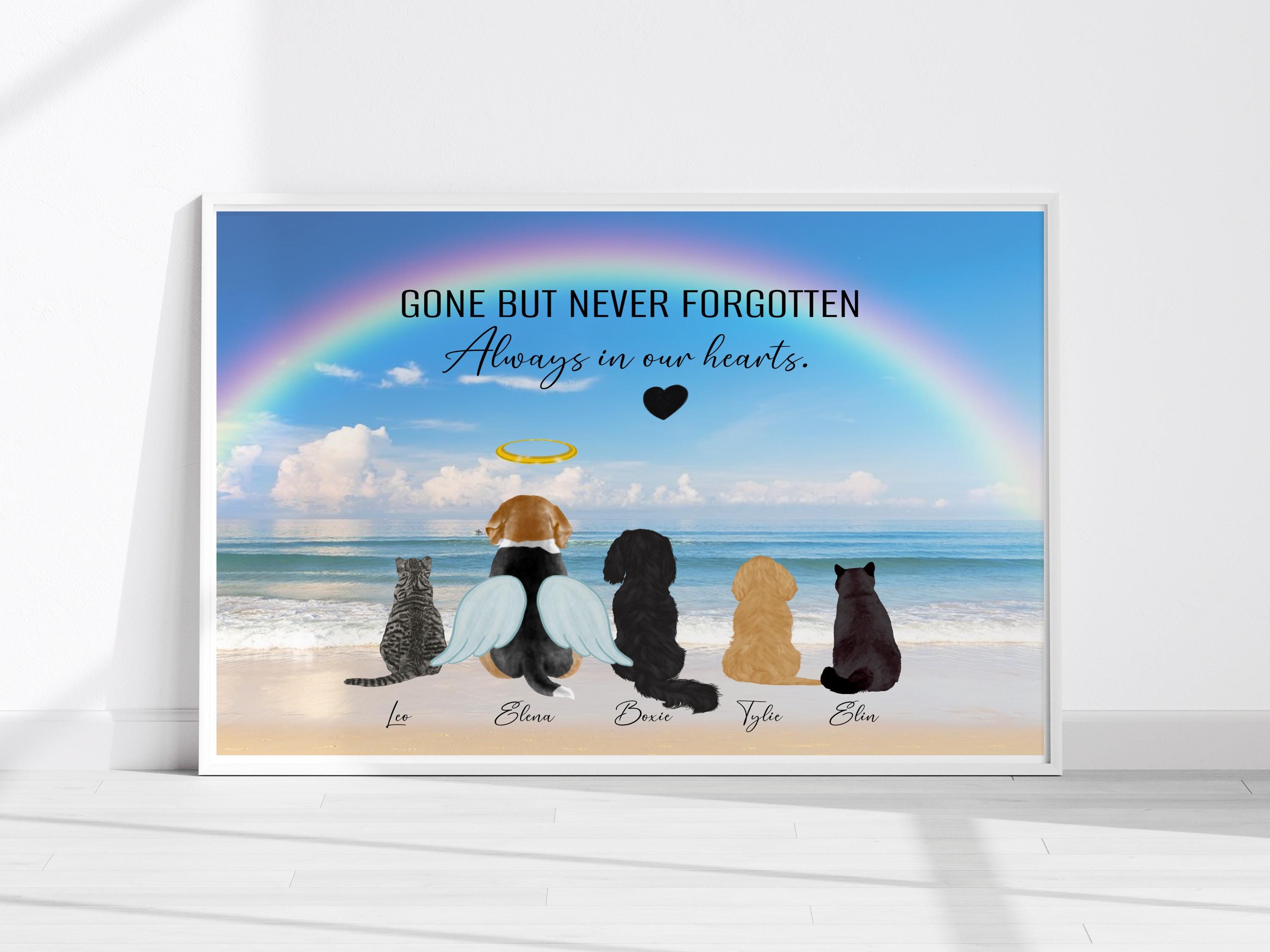 Personalized Rainbow Bridge Pet Memorial Wall Art, Dog Lovers Gift ...