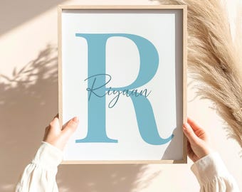 Personalised Name Print - Initial Print Personalised Gift Kids Bedroom Decor Bedroom Wall Art Nursery Decor Nursery Wall Art New Baby Gift
