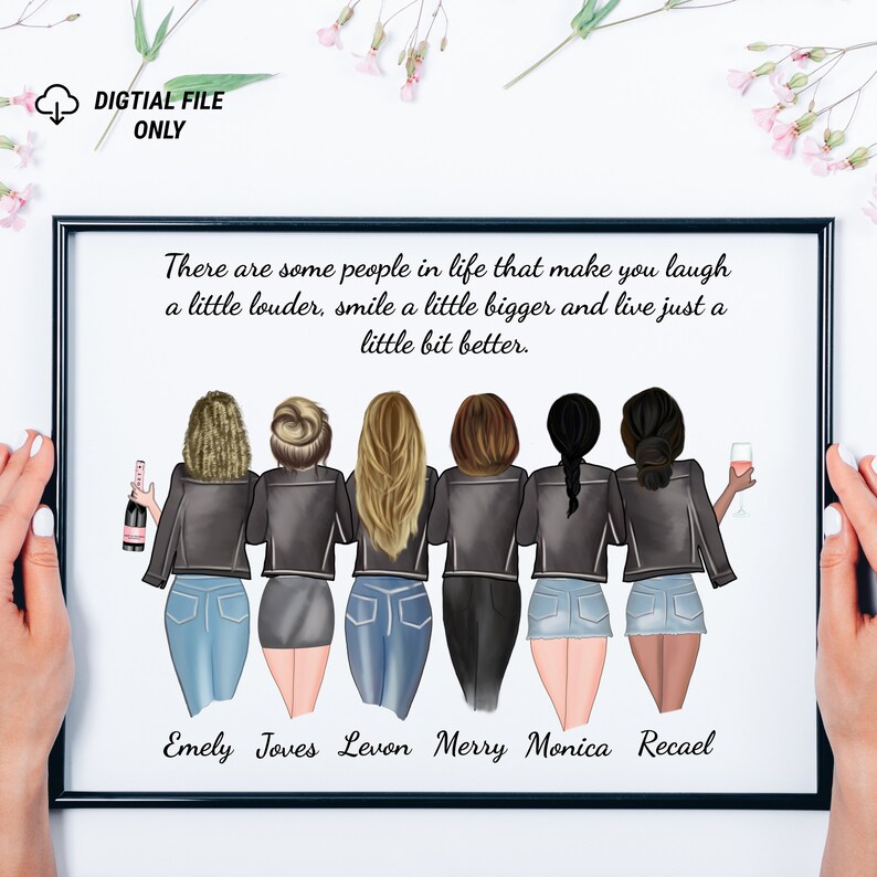 6 Best Friends Personalized Gift Birthday Gifts Custom Etsy