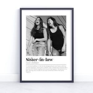 Personalised Sister In Law Print Sister In Law Gift Sister In Law Definition Print Personalised Gift for Sister In Law Custom Photo Gifts