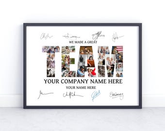 Team Farewell Photo Collage, Personalized Coworker Going Away Gift, Office Retirement Gift for Colleague, Goodbye Gift from Team,  Boss gift