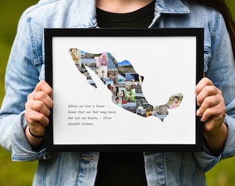 Personalisierte Mexiko Karte Wand Kunst Mexikanische Urlaub Reise Foto Collage Geschenk Nach Maß mit Ihren Digitalen Bildern Reise Geschenke Weihnachten