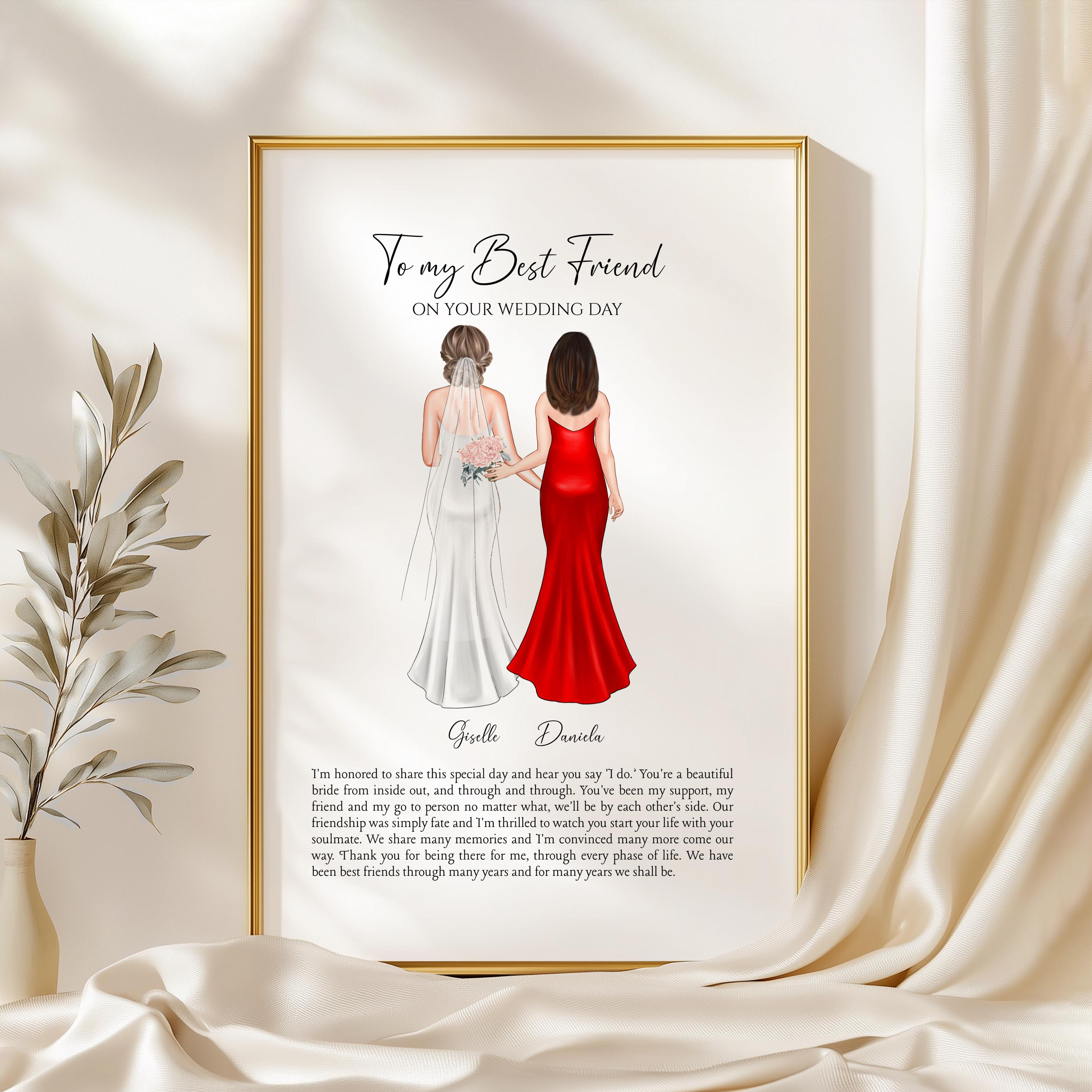 Wedding Gift For Best Friend, Wedding Gift Ideas for her Personalised Wedding Print, Gift For Bride, Gift For Best Friend On Her Wedding Day