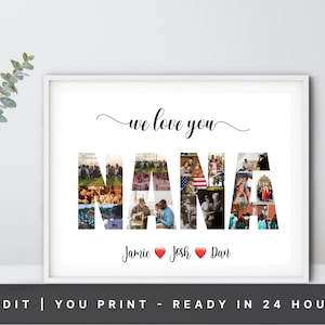 Custom Nana Photo Collage, Personalized Nana Gift, Gift For Grandma, Granny Picture Collage, Grandma Gift from Grandkids, Nana Mothers Day