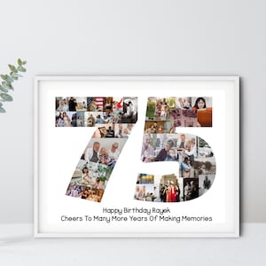 75. Geburtstag Geschenk Mann Frau, 75. Geburtstag Party Dekoration, 75. Geburtstag Geschenk Mama Papa, 75. Geburtstag Einladung Foto Poster Banner Schild