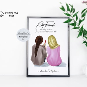 Friendship print, best friend gift, bestie gifts, friendship quote, printable, personalised print, birthday gift for her, Digital File