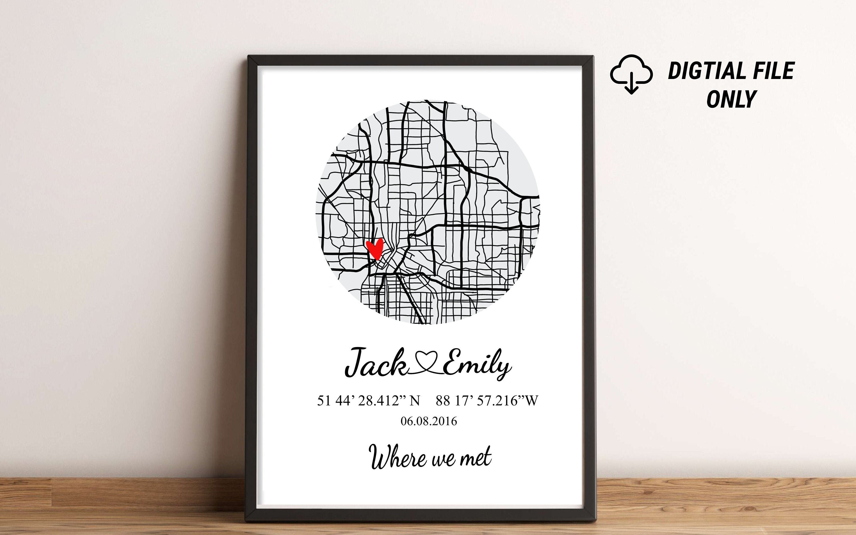 Personalized Where We Met Map / Memories Map / Anniversary | Etsy