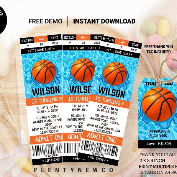 Editable Basketball Pool Party, Birthday Invitation, Printable template, Swim invite, End of season team, Digital instant download Corjl BSK