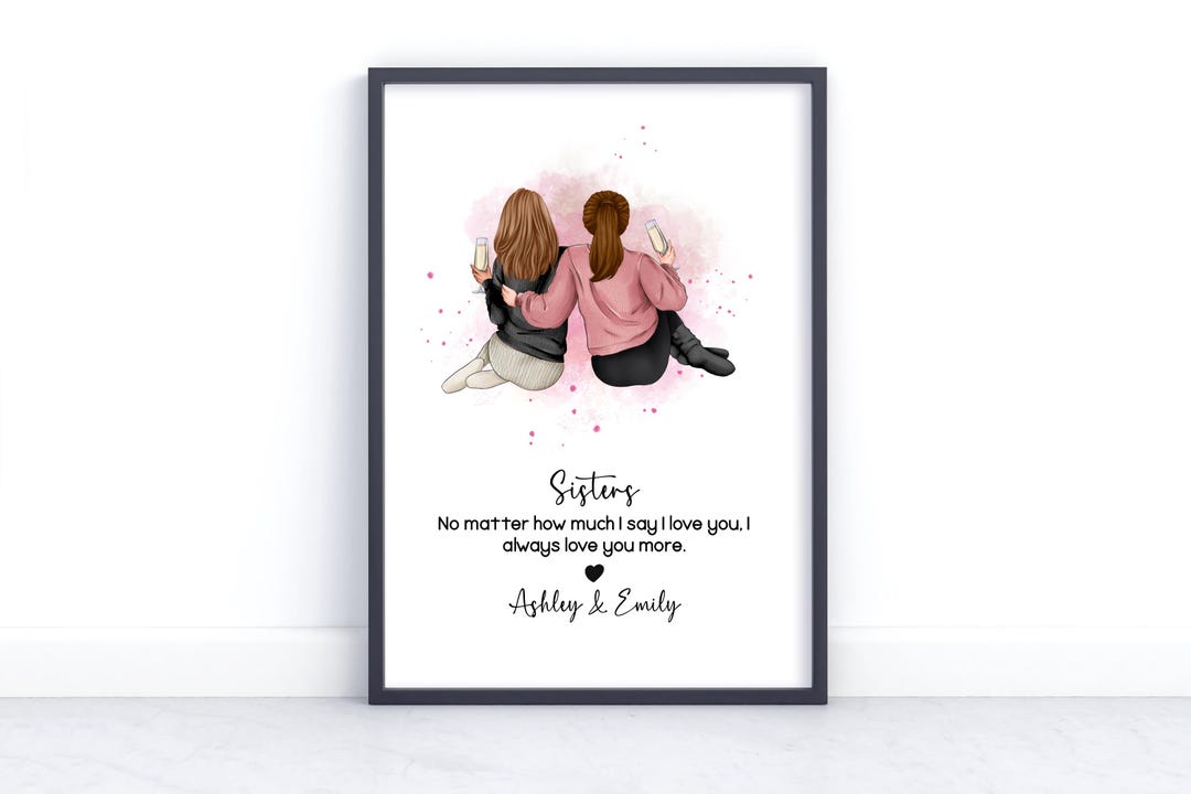 Personalised Sister Print Custom Gift for Sister Birthday Gift for Her ...