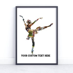 Ballerina insegnante di danza classica regalo, regalo di saggio di danza classica, regalo con foto di ballerina, collage di foto di danza classica, biglietto d'invito per compleanno di danza classica