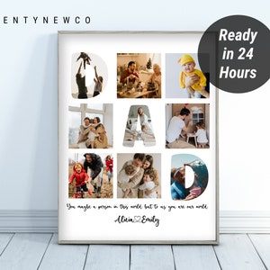 Collage de fotos de papá editable, impresión de fotos de papá, regalo especial para papá, presente de papá, regalo del día del padre, ideas de regalo del día del padre personalizables