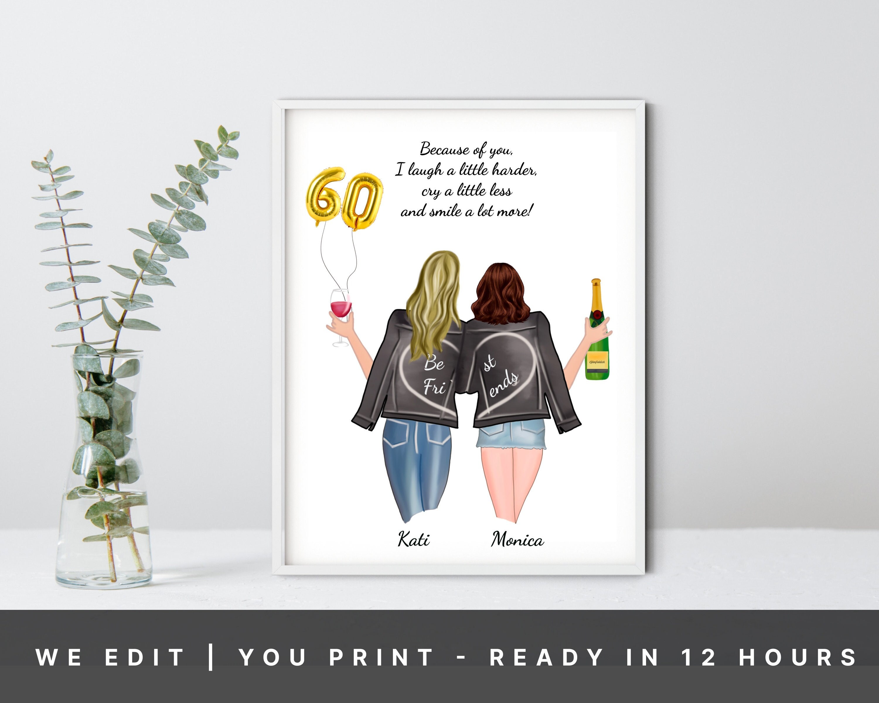 Geburtstagskarte Zum 60. – „To My Bestie On Your 60th Birthday“ Für Die Beste Freundin