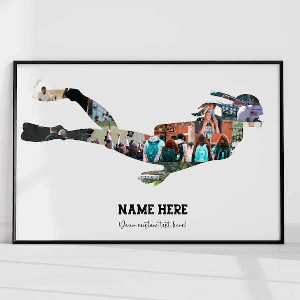 Scuba Diving Gift for Her, Female Scuba Diver Photo Collage, Printable Diving Poster, Ocean Lover Gift, Scuba Diving Wall Art PNG SVG
