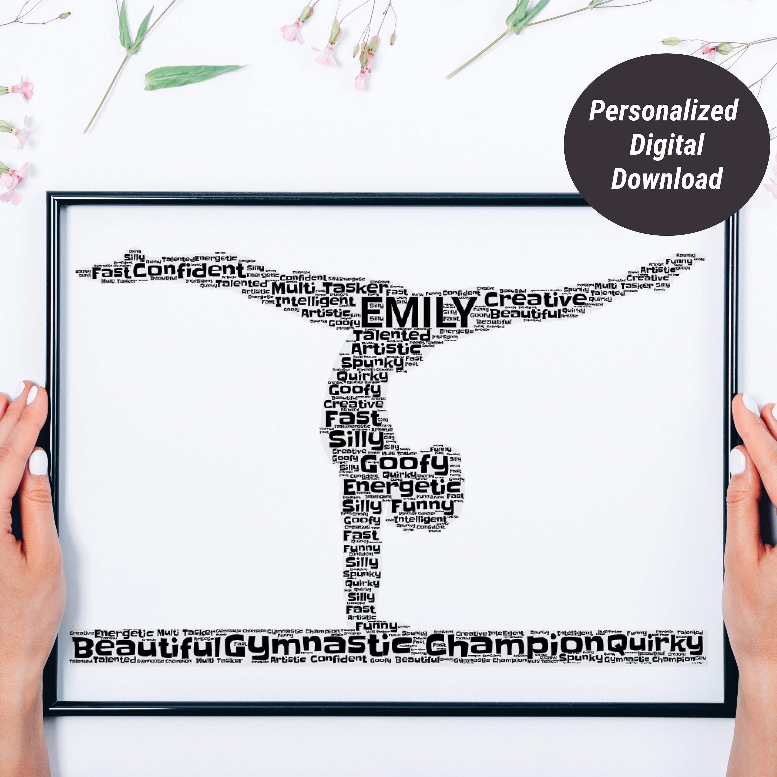 Personalised PRINTABLE Gymnastics Word Art Gift Wall Art Wall Etsy