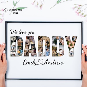 Papa FotoCollage Personalisierte Datei Personalisiertes Papa Geschenk Vatertag Geschenk Geburtstag Papa Geschenk Papa Druck Digitales Geschenk für Vater