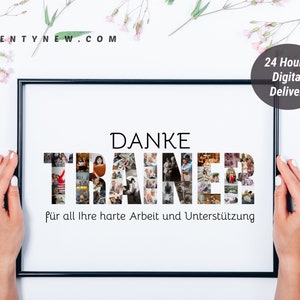 Collage fotografico personalizzato per allenatore, regalo personalizzato per allenatore di squadra sportiva Regalo di partenza per allenatore, regali per la serata senior Idea regalo per allenatore Regalo personalizzato