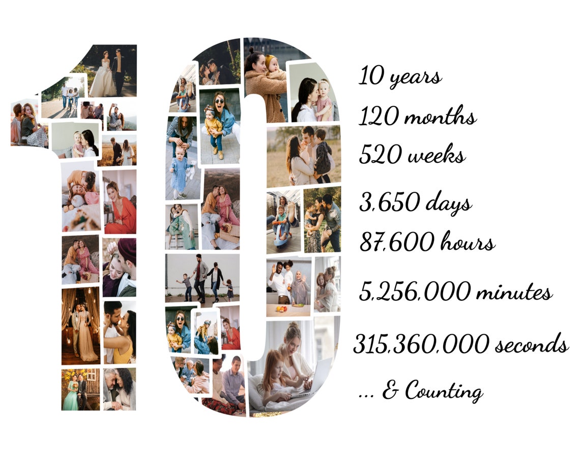 Custom Ten Year Anniversary Gifts for Him 10 Year Anniversary Etsy
