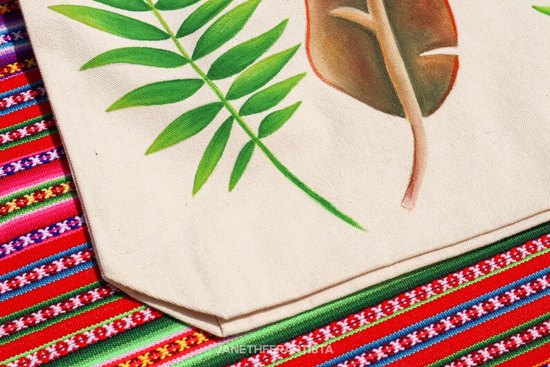 Tropical leaves tote bag tropical tote bag banana leaf tote bag reusable tote bag cute tote bag hand painted tote bag personalized bag