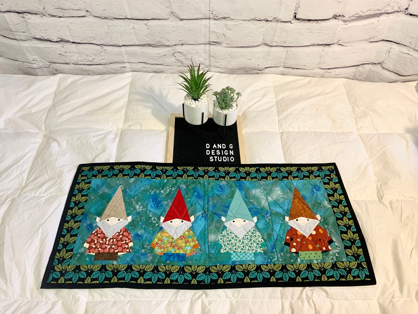 Gnome Quilted Table Runner or Everyday Centerpiece for Dining Etsy