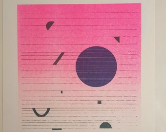 Solar #8, original Risograph 8 1/2 × 11 print
