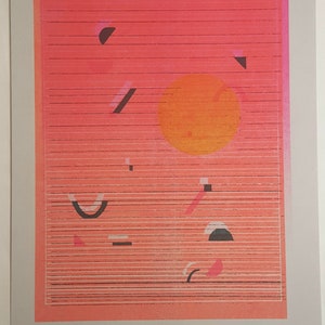 Solar #6, original Risograph 8 1/2 × 11 print