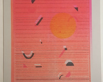 Solar #6, original Risograph 8 1/2 × 11 print