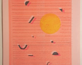 Solar #5, original Risograph 8 1/2 × 11 print