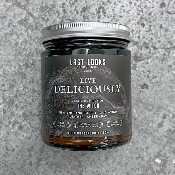 Live Deliciously (Inspired By The Witch) Natural Soy Candle | Robert Eggers / A24 / The VVitch / Anya Taylor Joy / Lighthouse / Folk Horror