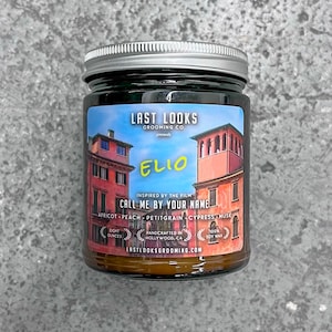 Elio (Inspired By Call Me By Your Name) Natural Soy Candle | Luca Guadagnino / Timothee Chalamet / Andre Aciman / Armie Hammer / Sufjan