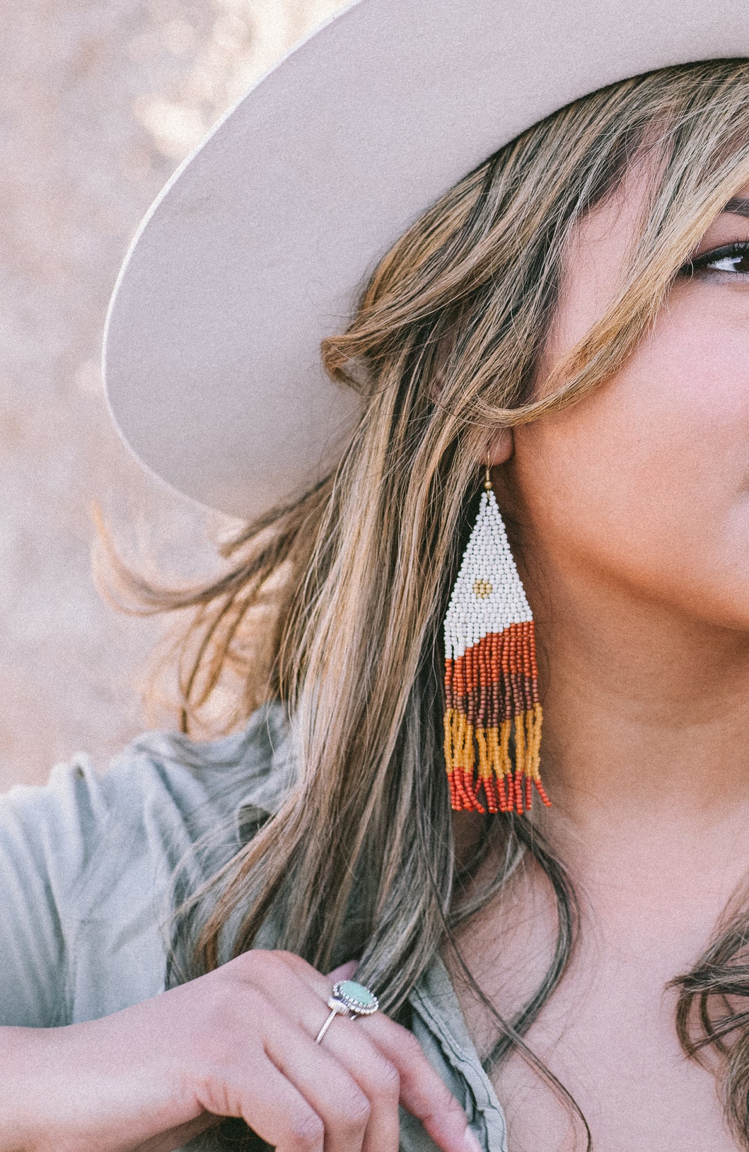 Autumn Ridges - Sunset & Ridgeline Inspired Beaded Fringe Earrings ...