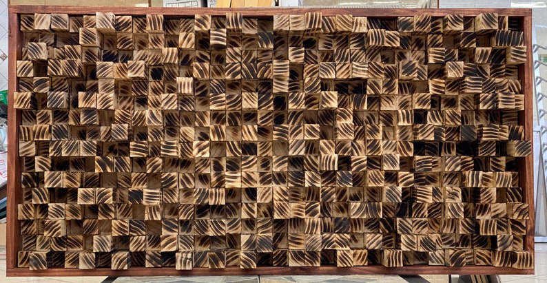 Acoustic Panel Natural Sound Diffuser Large Wood Wall Art image 1