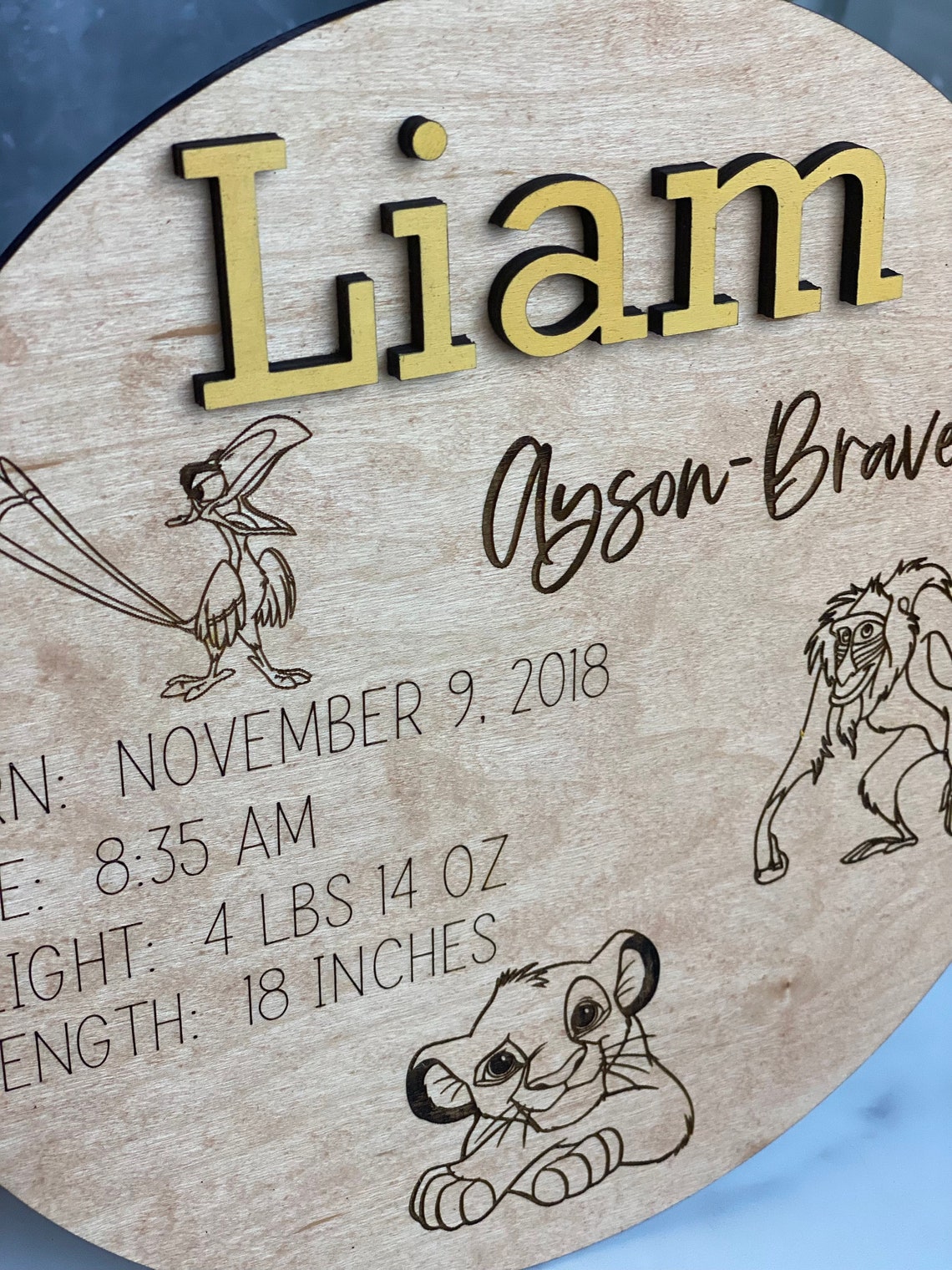 Disney Lion King Birth Announcement Sign Lion King Themed Etsy