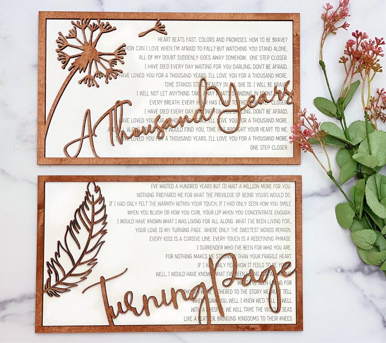 A Thousand Years Song Lyrics Turning Page Song Lyrics Song Etsy