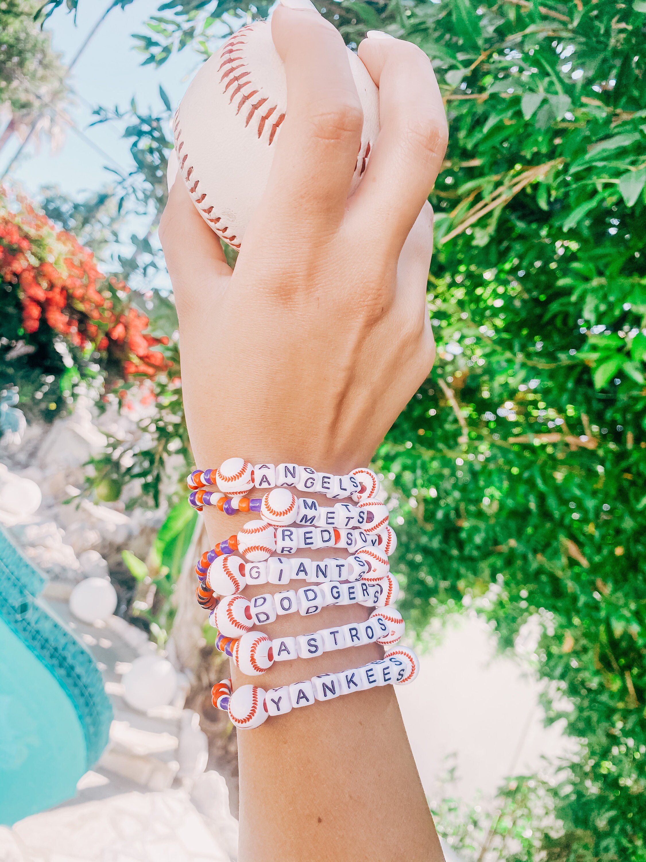 Custom Bead Baseball Team Bracelets Beaded Bracelets Mlb Etsy UK