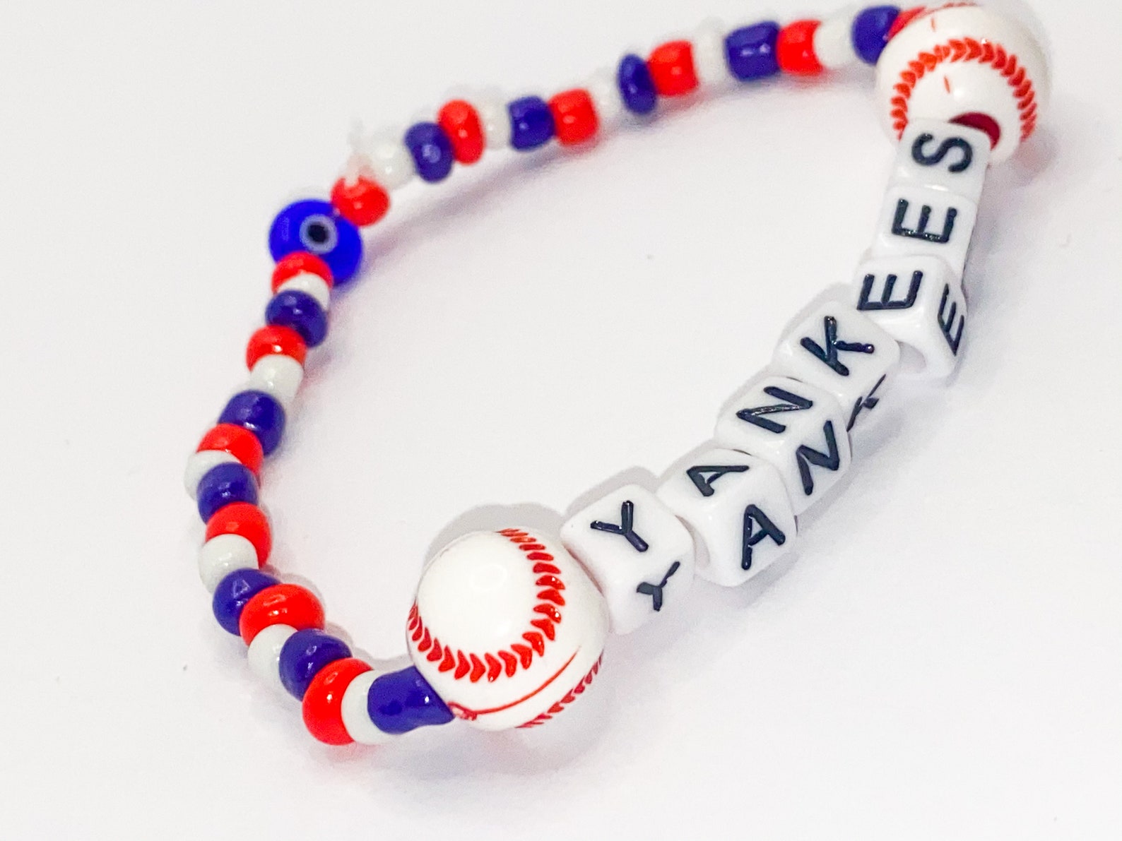 Custom Bead Baseball Team Bracelets Beaded Bracelets Mlb Etsy UK