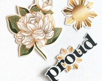 PROUD FILIPINO Clear Vinyl Sticker Set | Sampaguita Sticker, Jasmine, Flower, Filipino, Philippines