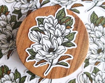 MAGNOLIA Vinyl Sticker | Magnolia Sticker, Southern Magnolia, Flower Sticker