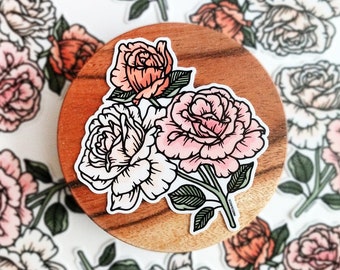 ROSES Vinyl Sticker | Rose Sticker, Flower Sticker, Botanical Sticker