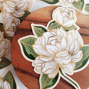 SAMPAGUITA Gold Clear Vinyl Sticker Sampaguita Sticker, Jasmine, Flower, Filipino, Philippines, Botanical Sticker image 3