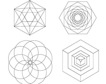 Geometric Shapes (plane Figures, Solid Figures). Vector Art in a Single ...