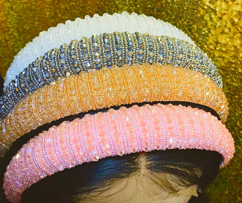 Padded Rhinestone Headbands Trendy Rhinestone Hair Accessory Etsy