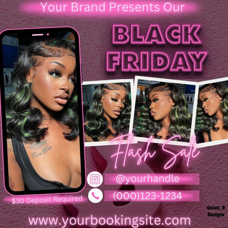 Black Friday Flash Sale Flyer Book Now Hair DIY Lash image 3
