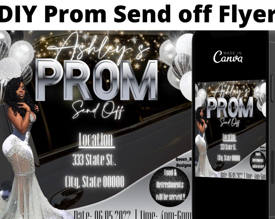 Prom Send off Flyer Prom Invitation Flyer Prom Party