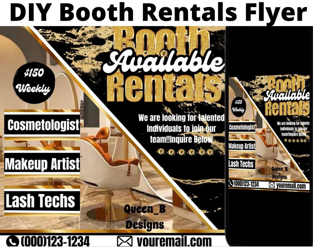 Booth Rental Flyer Booths for Rent Salon Suites Etsy