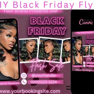 Black Friday Flash Sale Flyer Book Now Hair DIY Lash image 1